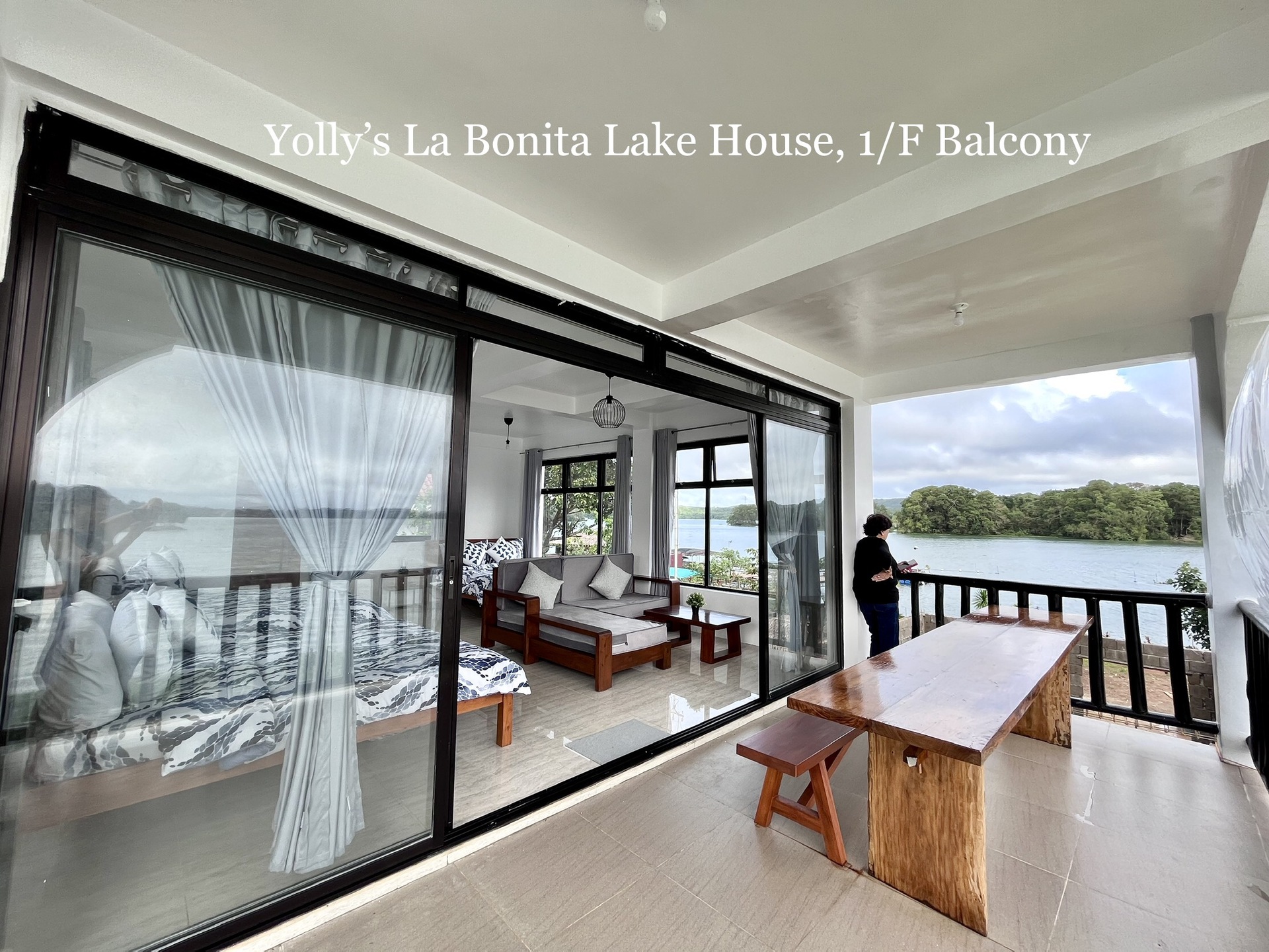 Balcony with lake view
