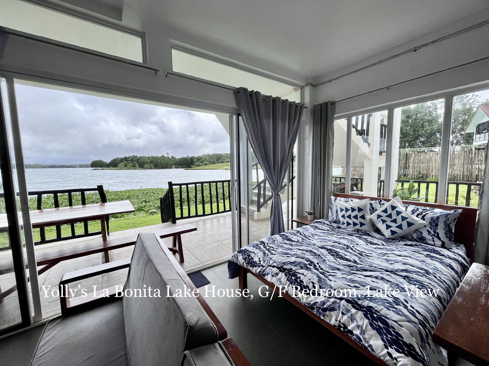 Bedroom with lake view