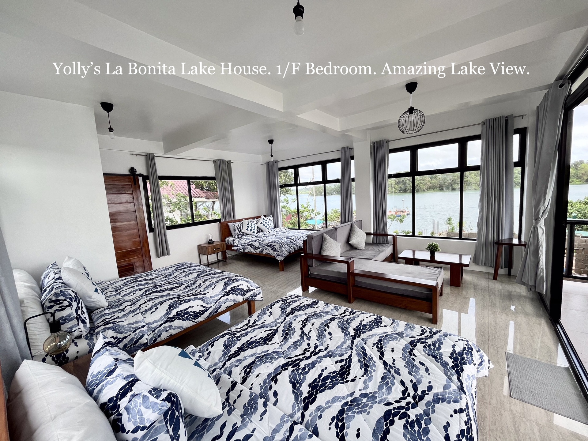 Bedroom with lake view