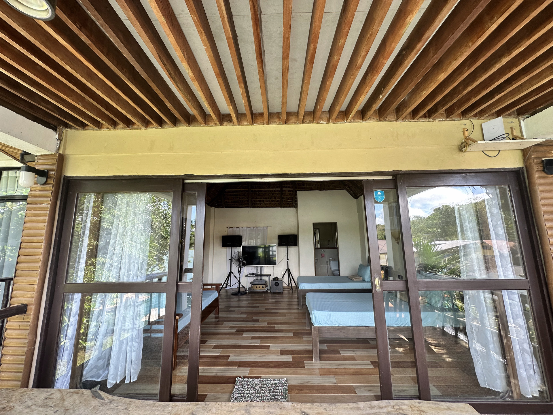 Yolly's room through the sliding doors